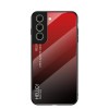 Стеклянный чехол Gradient Color на Samsung Galaxy S21 FE - красный