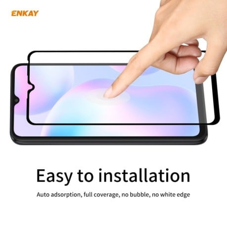 Защитный чехол ENKAY Clear + стекло 0.26mm 9H 3D Full Glue на Xiaomi Redmi 10A/9C - прозрачные
