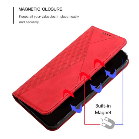 Чехол-книжка Diamond Splicing Skin Feel для Xiaomi 13 - красный