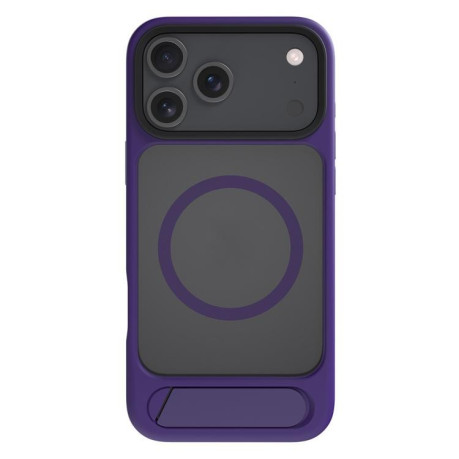 Противоударный чехол Kalebol MagSafe Invisible Tilt Holder PC Hybrid TPU для iPhone 17 Pro - фиолетовый