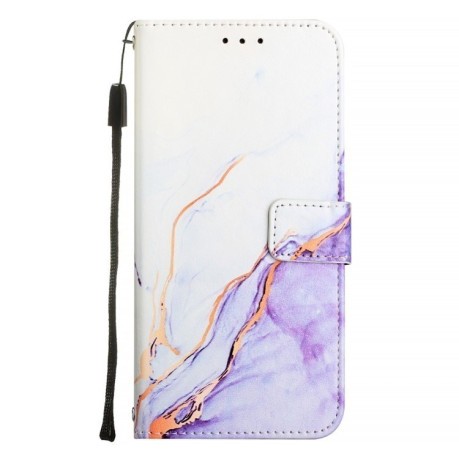 Чехол-книжка PT003 Marble Pattern на OnePlus Nord N30 SE 5G - бело-фиолетовый