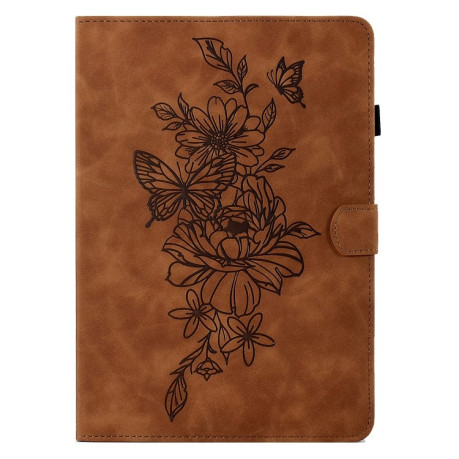 Универсальный Чехол-книжка Butterfly Peony Embossed для Планшета диагональю 10 - коричневый