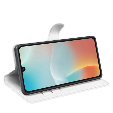 Чехол-книжка Litchi Texture Horizontal Flip Leather на Samsung Galaxy M16 / F16 - белый