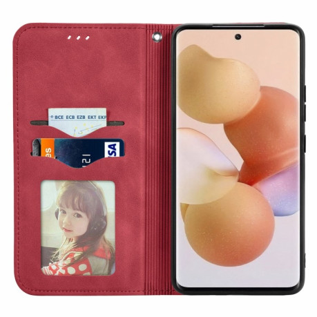 Чехол-книжка Retro Skin Feel Business Magnetic на Xiaomi 12 / 12X - красный