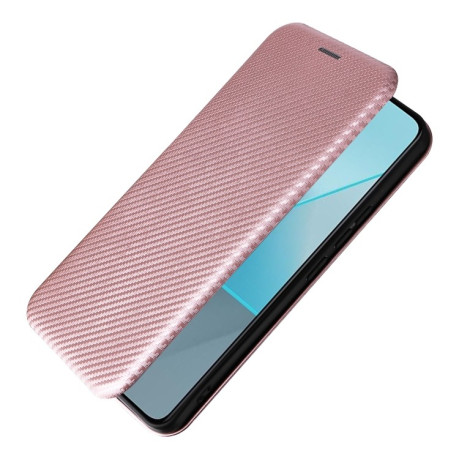 Чохол-книжка Carbon Fiber Texture на Xiaomi Redmi Note 13 Pro 5G/Poco X6 5G - рожевий
