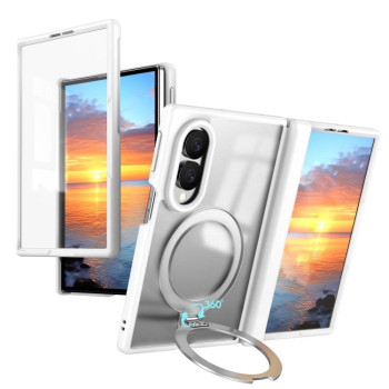 Чохол з 360° магнітним кільцем-тримачем Escase на Galaxy Fold8 5G — білий