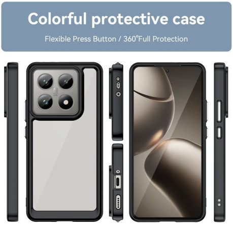 Противоударный чехол Colorful Acrylic Series для Xiaomi 14T - черный