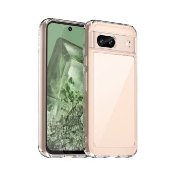 Противоударный чехол  Colorful Acrylic Series с цветной силиконовой боковиной на Google Pixel 8a - прозрачный