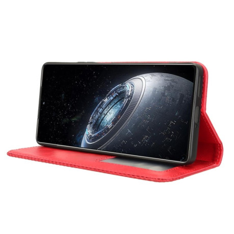 Чехол-книжка Magnetic Buckle Retro Crazy Horse Texture на Infinix GT 20 Pro 5G - красный