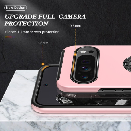 Противоударный чехол HMC 360 Degree Rotating Holder для Google Pixel 9 Pro - розовое золото