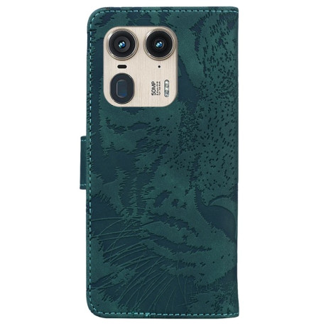 Чехол-книжка Tiger Embossing для Motorola Edge 50 Ultra - зеленый