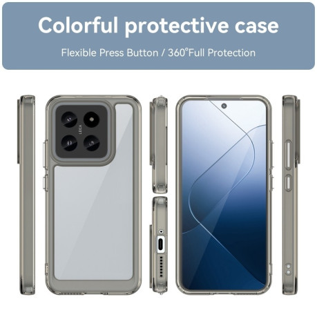 Противоударный чехол Colorful Acrylic Series для Xiaomi 14 Pro - серый