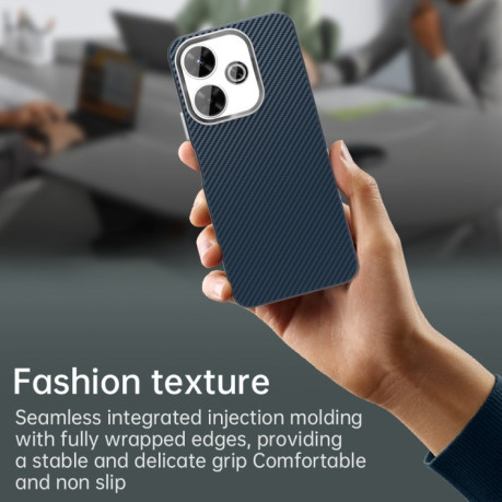 Ударозащитный чехол HMC Carbon Fiber Series IMD на Xiaomi Poco M6 4G - синий