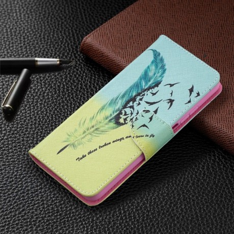 Чехол-книжка Colored Drawing Series на Xiaomi Mi 10T / 10 Pro - Feather Birds