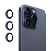 Защитное стекло на камеру ENKAY 9H Aluminium для iPhone 16 Pro / 16 Pro Max - синее