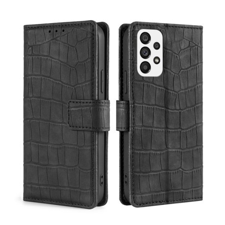 Чехол-книжка Skin Feel Crocodile Texture для Samsung Galaxy A73 5G - черный