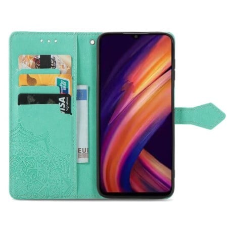 Чехол-книжка Mandala Embossing Pattern на Samsung Galaxy A25 5G - зеленый