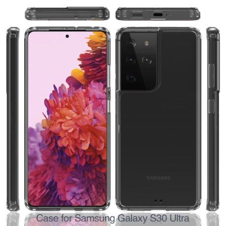 Акриловый противоударный чехол HMC на Samsung Galaxy S21 Ultra - черный