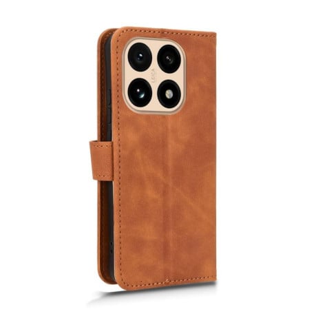 Чехол-книжка в стиле Retro мягкое покрытие Skin Feel деловой дизайн на Xiaomi 15T 5G - коричневый