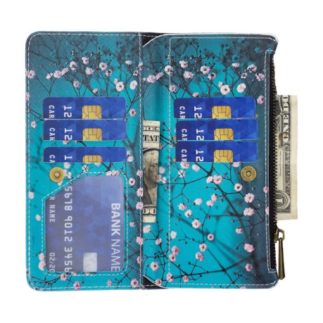 Чохол-гаманець Colored Drawing Pattern Zipper для Realme C30 - Plum Blossom