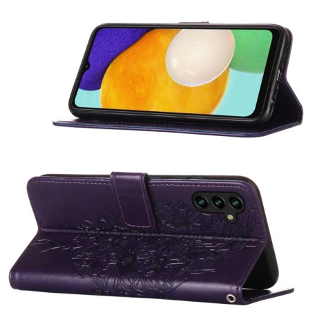 Чохол-книжка Embossed Butterfly для Samsung Galaxy A04s/A13 5G - фіолетовий
