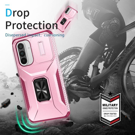 Протиударний чохол Sliding Camshield для Samsung Galaxy A36 - Pink + Rose Red