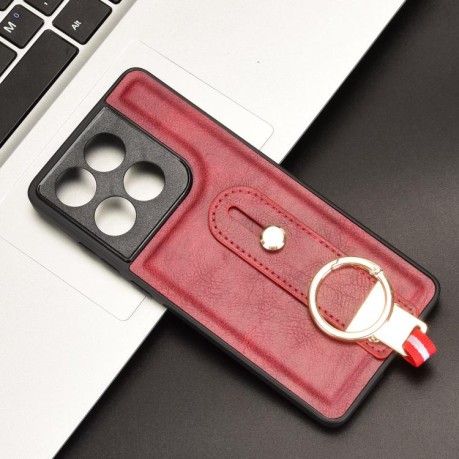 Протиударний чохол Wristband Leather Back на Motorola Edge 60 Fusion - червоний