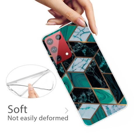 Противоударный чехол Marble Pattern для Samsung Galaxy S21 Ultra - Rhombus Dark Green