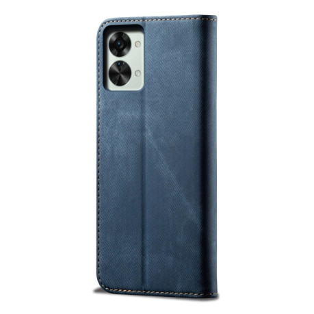 Чехол книжка Denim Texture Casual Style на OnePlus Nord 2T - синий