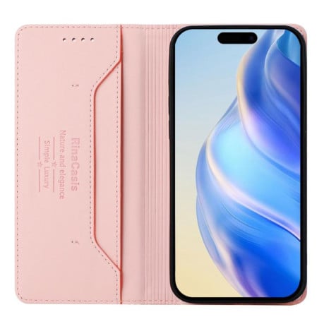 Чехол-книжка RC01 Dual-Folded Magnetic Suction RFID на Xiaomi Redmi 15 5G / 4G EU 171mm - розовый