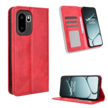 Чехол-книжка Magnetic Buckle Retro для OnePlus Ace 6 / Ace 6T / 15R — красный