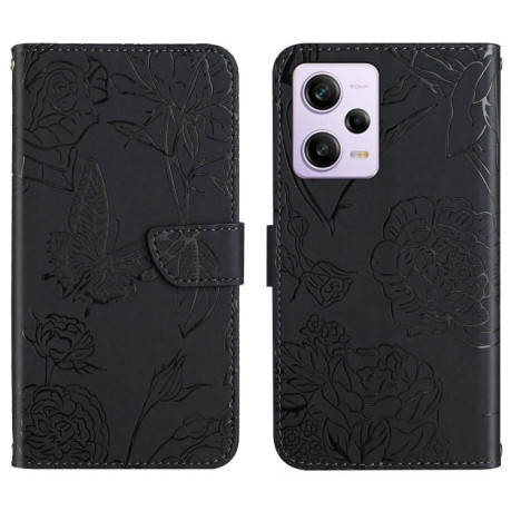 Чохол-книжка Skin Feel Butterfly Embossed для Xiaomi Redmi Note 12 Pro 5G/Poco X5 Pro - чорний