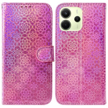 Чохол-книжка з кольоровою обкладинкою та магнітною застібкою Colorful Magnetic Buckle на Xiaomi Redmi Note 14 4G 164.84mm - рожевий