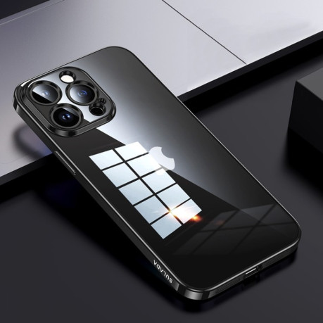 Чехол SULADA Shine Through Series Plating TPU на iPhone 15 Pro - черный
