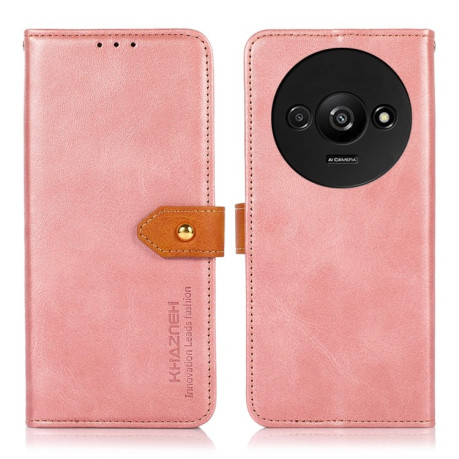 Чехол-книжка KHAZNEH Cowhide Texture на Xiaomi Redmi A3 - розовое золото