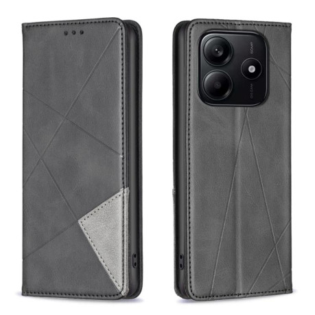 Чохол-книжка Rhombus Texture для Xiaomi Redmi Note 14 4G - чорний