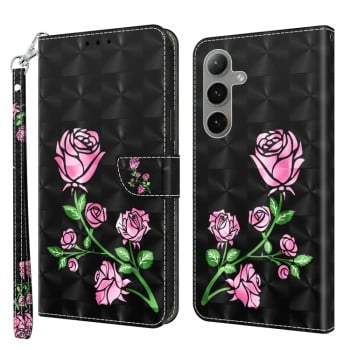Чехол-книжка 3D Painting для Samsung Galaxy S24+ 5G - Rose