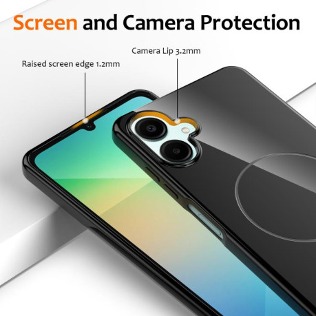 Противоударный чехол Glossy TPU Shockproof MagSafe на Samsung Galaxy А06 5G - черный