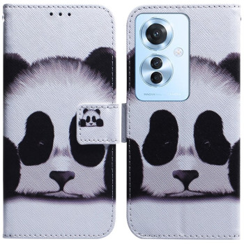 Чехол-книжка Coloured Drawing для OPPO Reno11 F Global - Panda