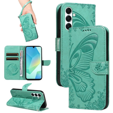 Чохол-книжка Swallowtail Butterfly Embossed Leather  для Samsung Galaxy A26 5G - зелений