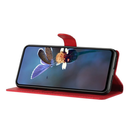 Чехол-книжка Flower Butterfly Embossing для Motorola Edge 50 5G - красный