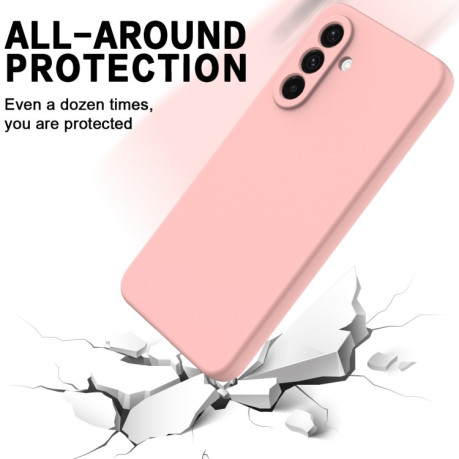 Силиконовый чехол Solid Color Liquid Silicone на Samsung Galaxy A56 5G - розовый