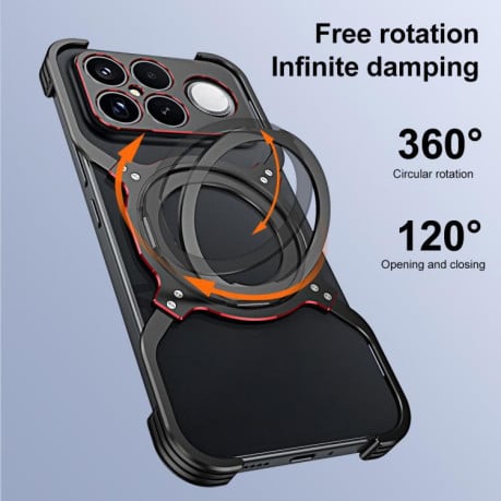 Металевий бампер Mechanical Arm Borderless MagSafe Holder Metal на Xiaomi Redmi K90 Pro Max / Poco F8 Ultra — чорний/синій