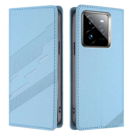 Чехол-книжка Embossed Multi-functional Wallet Retro Leather на Realme GT7 Pro - голубой
