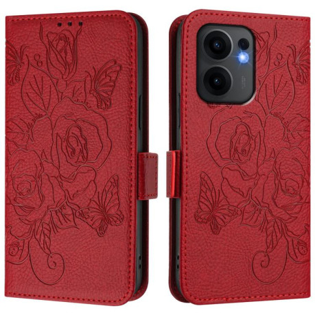 Чехол-книжка Magnetic RFID Anti-theft Leather для OPPO Reno13 F/Reno13 FS- красный