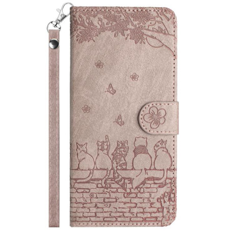 Чехол-книжка Cat Embossing Pattern на Google Pixel 9a - серый