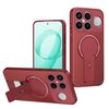 Противоударный чехол Carbon Fiber Texture (MagSafe) на Xiaomi Redmi K90 Pro Max / Poco F8 Ultra — красный