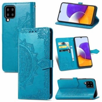 Чохол-книжка Mandala Embossing Pattern Samsung Galaxy M32/A22 4G - синій