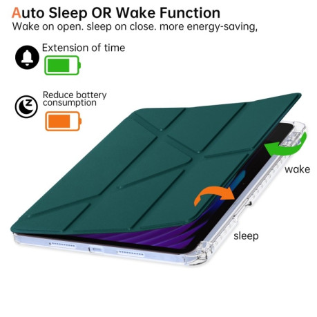 Чехол-книжка Clear Acrylic Demation Leather для Xiaomi Pad 7 / 7 Pro - зеленый