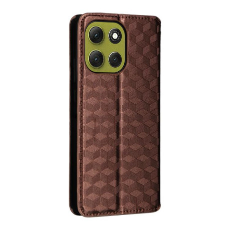 Чохол-книжка Cubic Grid Calf Texture для Motorola Moto G86 Power 5G - коричневий